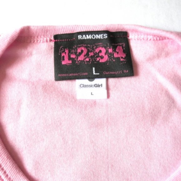 Ramones Rocket Babydoll Pink Junior Ladies Tee (L) - Picture 2 of 3